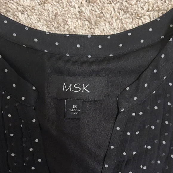 MSK Black and White Polka Dot Midi Dress - Picture 3 of 3